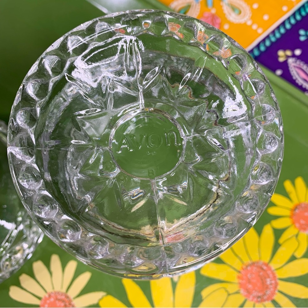 70s Avon Daisy Glass Footed Dish - Picture 7 of 8